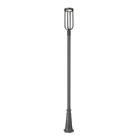 Z-Lite Leland Outdoor Post Mounted Fixture, 1-Light, 10 In.W x 117.75 In.H, Sand Black/Sand Blast 5005PHB-519P-BK-LED